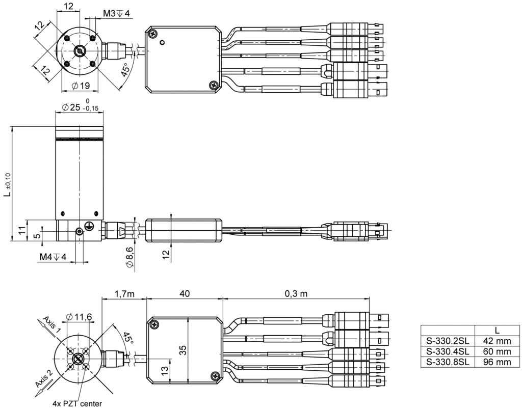 Schnelle piezoelektrische Tip/Tilt-Plattform S-330